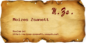 Moizes Zsanett névjegykártya